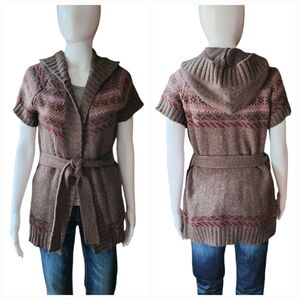 Y2K Maurices Hooded Cardigan with Tie Belt